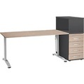 Schäfer Shop Select, Schäfer Shop Select Büromöbelset LOGIN 2-teilig, Schreibtisch B 1600 mm, Eiche-Dekor