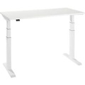 Schäfer Shop Select Home Office Schreibtisch, elektrisch höhenverstellbar, Rechteck, T-Fuss, B 1300 x T 650 x H 640-1300 mm, weiss