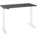 Schäfer Shop Select Home Office Schreibtisch, elektrisch höhenverstellbar, Rechteck, T-Fuss, B 1300 x T 650 x H 715-1205 mm, graphit/weiss