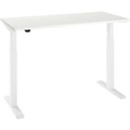 Schäfer Shop Select Home Office Schreibtisch, elektrisch höhenverstellbar, Rechteck, T-Fuss, B 1300 x T 650 x H 715-1205 mm, weiss
