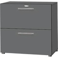 Schäfer Shop Select HR-Schrank Start Off, 2 OH, abschliessbar, B 800 x T 420 x H 744 mm, Holz, graphit/graphit
