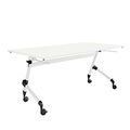 Schäfer Shop Select Klapptisch mit Rollen, Rechteck, Vierkantrohr, B 1600 x T 600 x H 720 mm, weiss/weiss