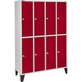 Schäfer Shop Select Kleiderspind, 4x2 Abt., m. Füssen, Zylinderschloss, Tür rubinrot
