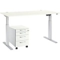 Schäfer Shop Select Komplettset Schreibtisch und Rollcontainer ERGO-T, einstufig höhenverstellbar, Tisch B 1600 mm,