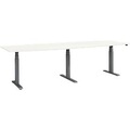 Schäfer Shop Select Konferenztisch ERGO-T 2.0 Big, bis 8 Personen, elektrisch höhenverstellbar, Tonne, T-Fuss, B 2800 mm, weiss/anthrazit