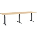 Schäfer Shop Select Konferenztisch ERGO-T 2.0 Big, bis 8 Personen, elektrisch höhenverstellbar, Tonne, T-Fuss, B 2800 mm, Ahorn/anthrazit