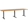 Schäfer Shop Select Konferenztisch ERGO-T 2.0 Big, bis 8 Personen, elektrisch höhenverstellbar, Tonne, T-Fuss, B 2800 mm, Buche/anthrazit