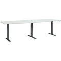 Schäfer Shop Select Konferenztisch ERGO-T 2.0 Big, bis 8 Personen, elektrisch höhenverstellbar, Tonne, T-Fuss, B 2800 mm, lichtgrau/anthrazit