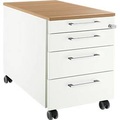 Schäfer Shop Select Rollcontainer 1233, 4 Schübe, Griff eckig, weiss/Kirsche-Romana