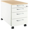 Schäfer Shop Select Rollcontainer 1233, 4 Schübe, Griff rund, weiss/Ahorn-Dekor