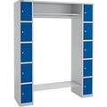 Schäfer Shop Select Schliessfachgarderobe, mit Hutablage & Kleiderstange, B 1565 x T 500 x H 1950 mm, weissalu/enzianblau