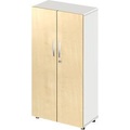 Schäfer Shop Select, Schäfer Shop Select Schrank LOGIN, 4 Ordnerhöhen, B 800 x T 420 x H 1470 mm, weiss/Ahorn Dekor