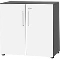 Schäfer Shop Select Schrank SET UP, 2 OH, abschliessbar, B 800 x T 420 x H 744 mm, graphit/weiss