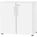 Schrank SET UP, 2 OH, abschließbar, B 800 x T 420 x H 744 mm, weiß/weiß