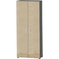 Schäfer Shop Select Schrank SET UP, 6 OH, abschliessbar, B 800 x T 420 x H 2196 mm, graphit/eiche