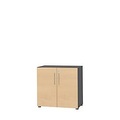 Schäfer Shop Select Schrank Start Off, 2 OH, abschliessbar, B 800 x T 420 x H 744 mm, Holz, graphit/ahorn