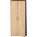 Schäfer Shop Select Schrank Start Off, 6 OH, abschliessbar, B 800 x T 420 x H 2196 mm, Holz, graphit/ahorn