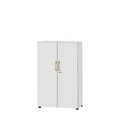 Schäfer Shop Select Schrank Start Off Wood, 4 OH, abschliessbar, B 800 x T 420 x H 1470 mm, Holz, lichtgrau