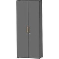 Schäfer Shop Select Schrank Start Off Wood, 6 OH, abschliessbar, B 800 x T 420 x H 2196 mm, Holz, graphit