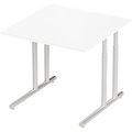 Schäfer Shop Select Schreibtisch COMBITEC, B 800 x T 800 x H 677 - 817 mm, weiss/weissalu