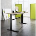Schäfer Shop Select Schreibtisch, elektrisch höhenverstellbar, Rechteck, C-Fuss, B 1600 x T 800 x H 725-1185 mm, Eiche/schwarz