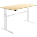 Schäfer Shop Select Schreibtisch, elektrisch höhenverstellbar, Rechteck, C-Fuss, B 1800 x T 800 x H 725-1185 mm, Ahorn/weiss