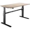 Schäfer Shop Select Schreibtisch, elektrisch höhenverstellbar, Rechteck, C-Fuss, B 1800 x T 800 x H 725-1185 mm, Eiche/schwarz