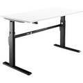 Schäfer Shop Select Schreibtisch, elektrisch höhenverstellbar, Rechteck, C-Fuss, B 1800 x T 800 x H 725-1185 mm, weiss/schwarz