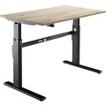 Schäfer Shop Select Schreibtisch, elektrisch höhenverstellbar, Rechteck, C-Fuss, B 1200 x T 800 x H 725-1185 mm, Eiche/schwarz