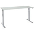 Schäfer Shop Select Schreibtisch ERGO-T 2.0, elektrisch höhenverstellbar, Rechteck, T-Fuss, B 1800 x T 800 x H 715-1205 mm, lichtgrau/weissalu