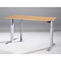 Schäfer Shop Select Schreibtisch ERGO-T, elektrisch höhenverstellbar, Rechteck, T-Fuss, B 1600 x T 800 x H 725-1185 mm, Buche/weissaluminium