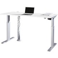 Schäfer Shop Select Schreibtisch ERGO-T, elektrisch höhenverstellbar, Rechteck, T-Fuss, B 1600 x T 800 x H 725-1185 mm, weiss/weissaluminium