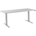 Schäfer Shop Select Schreibtisch LOGIN, elektrisch höhenverstellbar, Rechteck, T-Fuss, B 1800 x T 800 x H 645-1290 mm, lichtgrau/weissaluminium