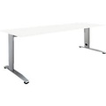 Schäfer Shop Select Schreibtisch LOGIN, höhenverstellbar, C-Fuss, Rechteck, B 1600 x T 800 x H 660 - 820 mm, weiss