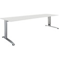 Schäfer Shop Select Schreibtisch LOGIN, höhenverstellbar, C-Fuss, Rechteck, B 1800 x T 800 x H 660 - 820 mm, lichtgrau