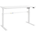Schäfer Shop Select Schreibtisch Moxxo IQ, elektrisch höhenverstellbar, Rechteck, C-Fuss, B 1600 x T 800 x H 725-1185 mm, weiss