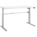 Schäfer Shop Select Schreibtisch Moxxo IQ, elektrisch höhenverstellbar, Rechteck, C-Fuss, B 1800 x T 800 x H 725-1185 mm, weiss/weissaluminium