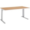 Schäfer Shop Select Schreibtisch Moxxo IQ, Rechteck, C-Fuss, B 1600 x T 800 x H 735 mm, Buche-Dekor