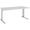 Schäfer Shop Select Schreibtisch Moxxo IQ, Rechteck, C-Fuss, B 1600 x T 800 x H 735 mm, lichtgrau