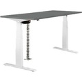 undefined, Tisch, zweistufig elektrisch höhenverstellbar, B 1600 mm, dunkelgrau/weiß