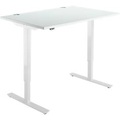 Schäfer Shop Select Schreibtisch START UP, elektrisch höhenverstellbar, Rechteck, T-Fuss, B 1200 x T 800 x H 705-1205 mm, lichtgrau/weiss