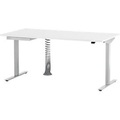 Schäfer Shop Select Schreibtisch Start Off, elektrisch höhenverstellbar, Rechteck, T-Fuss, B 1600 mm, weiss/weissalu