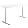 Schäfer Shop Select Schreibtisch Start Off, elektrisch höhenverstellbar, Rechteck, T-Fuss, B 1600 x T 800 x H 705-1205 mm, weiss/weissalu