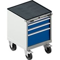 Schäfer Shop Pure Schubladenschrank mit Rollen WSK 18-27, 4 Schübe, bis 75 kg, B 411 x T 572 x H 770 mm, enzianblau/lichtgrau