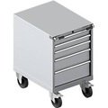 Schäfer Shop Select Schubladenschrank mit Rollen WSK 27-36, 5 Schübe, bis 200 kg, B 564 x T 725 x H 920 mm, weissaluminium/weissaluminium