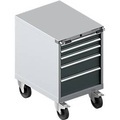 Schäfer Shop Select, Schäfer Shop Select Schubladenschrank mit Rollen WSK 27-36, 5 Schübe, bis 200 kg, B 564 x T 725 x H 920 mm, weissaluminium/anthrazitgrau