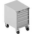 Schäfer Shop Select, Schäfer Shop Select Schubladenschrank mit Rollen WSK 27-36, 5 Schübe, bis 75 kg, B 564 x T 725 x H 920 mm, weißaluminium/weißaluminium