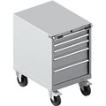 Schäfer Shop Select Schubladenschrank mit Rollen WSK 36-27, 5 Schübe, bis 75 kg, B 717 x T 572 x H 920 mm, weissaluminium/rubinrot