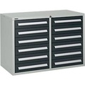 Schäfer Shop Select Schubladenschrank SF 120, 12 Schübe, lichtgrau RAL 7035 anthrazitgrau RAL 7016