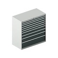 Schäfer Shop Select Schubladenschrank WSK 78?36 E, Stahl, 10 Schübe, 200 kg Traglast, B 1431 mm x T 725 mm x H 1450 mm, lichtgrau/anthrazitgrau